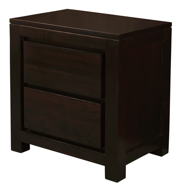 Amsterdam 2 Drawer Bedside Table (Chocolate)-Furniture > Bedroom-PEROZ Accessories