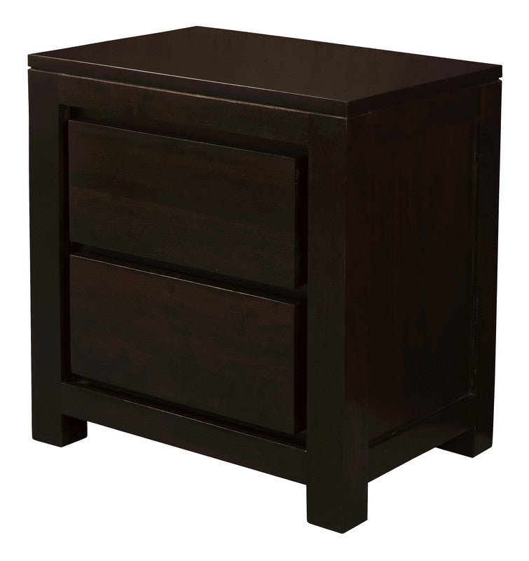 Amsterdam 2 Drawer Bedside Table (Chocolate)-Furniture > Bedroom-PEROZ Accessories