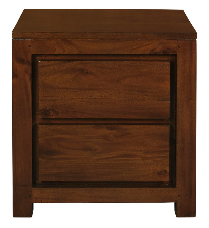 Amsterdam 2 Drawer Bedside Table (Mahogany)-Furniture > Bedroom-PEROZ Accessories