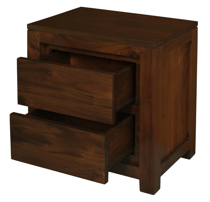 Amsterdam 2 Drawer Bedside Table (Mahogany)-Furniture > Bedroom-PEROZ Accessories