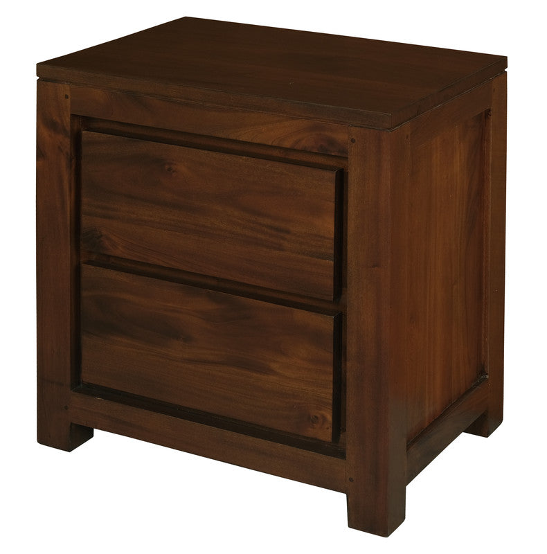 Amsterdam 2 Drawer Bedside Table (Mahogany)-Furniture > Bedroom-PEROZ Accessories