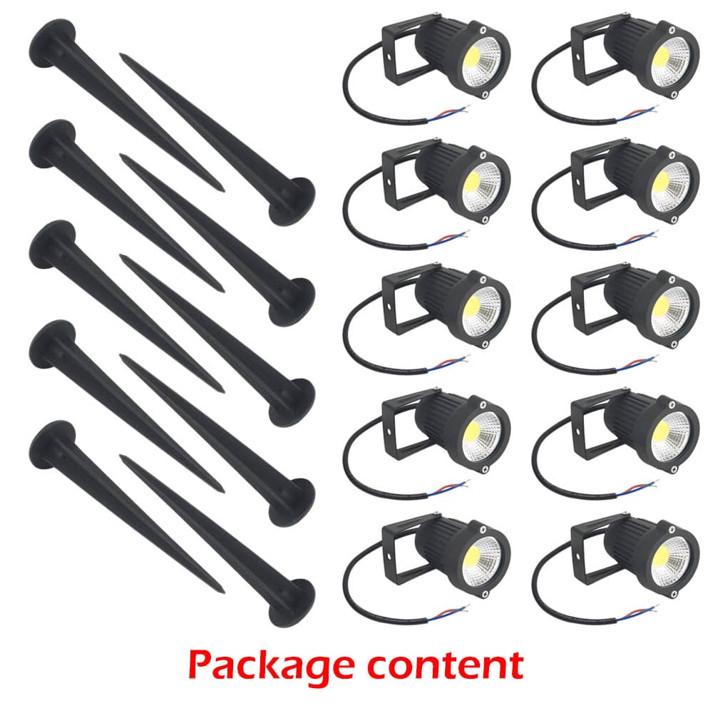 10PCS LED Spotlights Landscape Warm light Lamp Waterproof Outdoor Garden Yard 12V-Home & Garden > Lighting-PEROZ Accessories