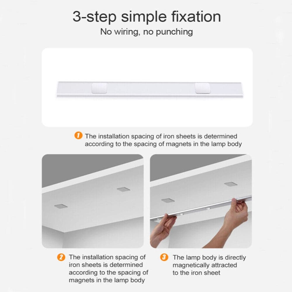 80cm Wireless LED Closet Lights Motion Sensor PIR Induction Lamp Cabinet Lighting USB-Home & Garden > Garden Lights-PEROZ Accessories