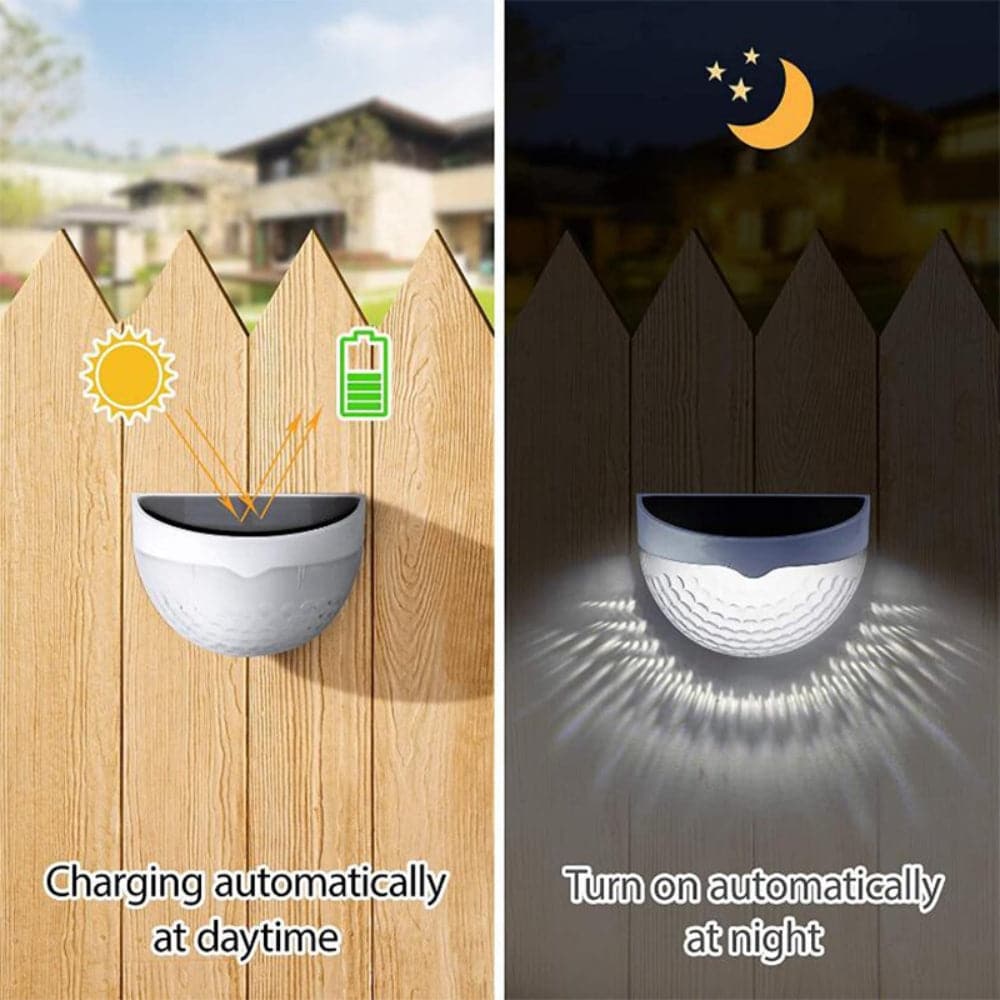 4PCS Solar Powered LED Wall Lights Door Fence Lights Outdoor Garden Lamp Light-Home & Garden > Garden Lights-PEROZ Accessories