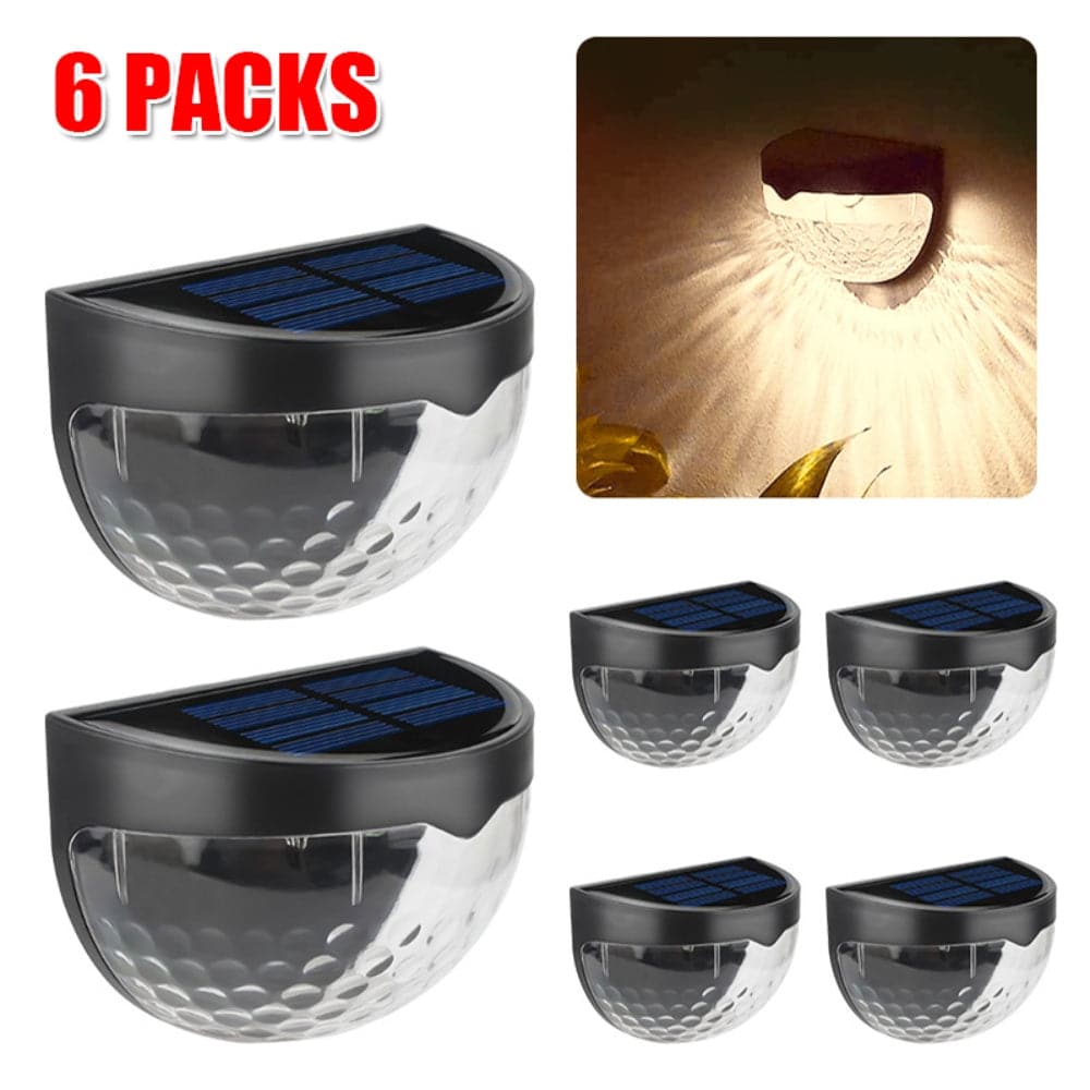 6PCS Solar Powered LED Wall Lights Door Fence Lights Outdoor Garden Lamp Light-Home & Garden > Garden Lights-PEROZ Accessories