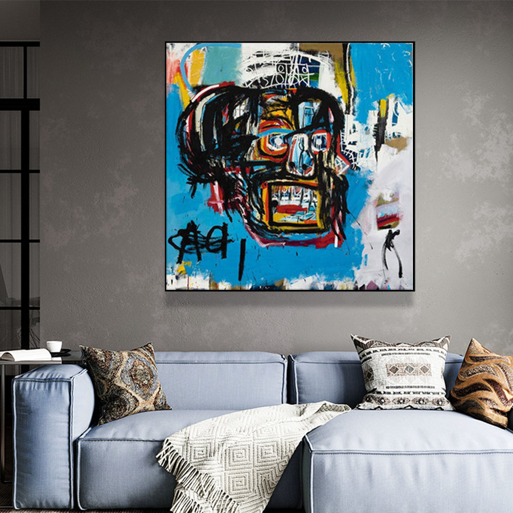 50cmx50cm Blue Head Black Frame Canvas Wall Art-Home & Garden > Wall Art-PEROZ Accessories