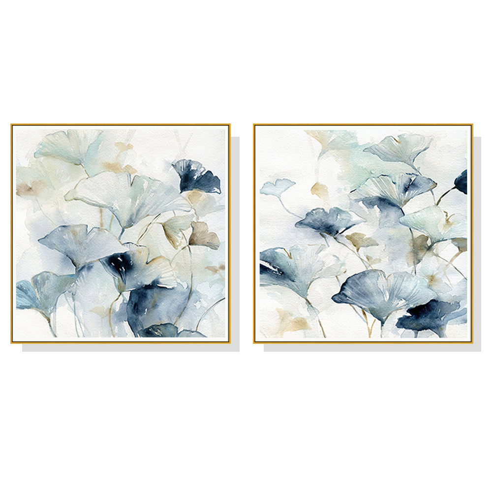 50cmx50cm Gingko Leaves By Carol Robinson 2 Sets Gold Frame Canvas Wall Art-Home &amp; Garden &gt; Wall Art-PEROZ Accessories