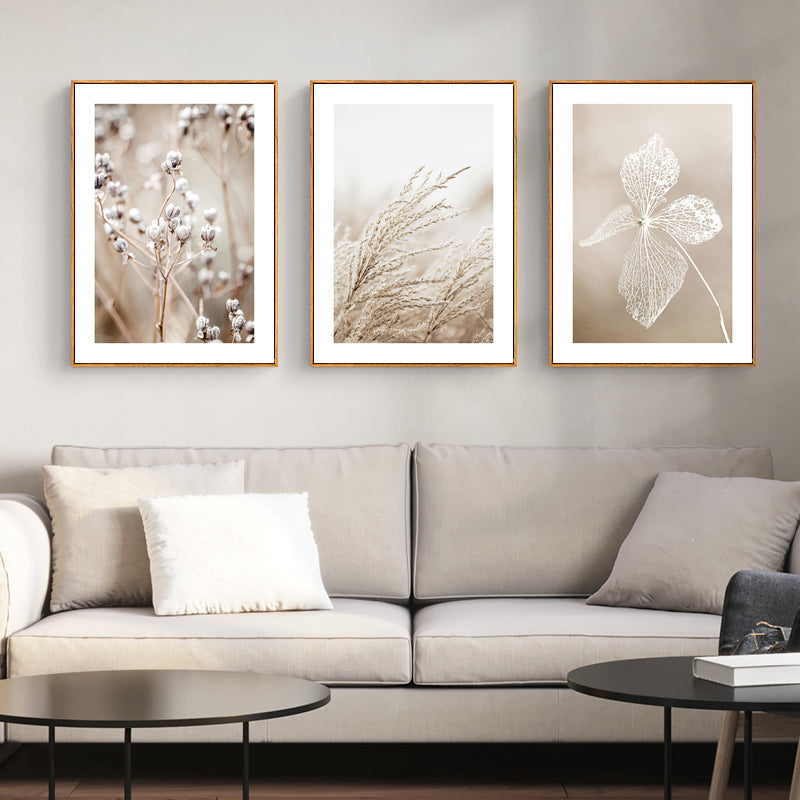 40cmx60cm Dried Flower 3 Sets Wood Frame Canvas Wall Art-Home &amp; Garden &gt; Wall Art-PEROZ Accessories