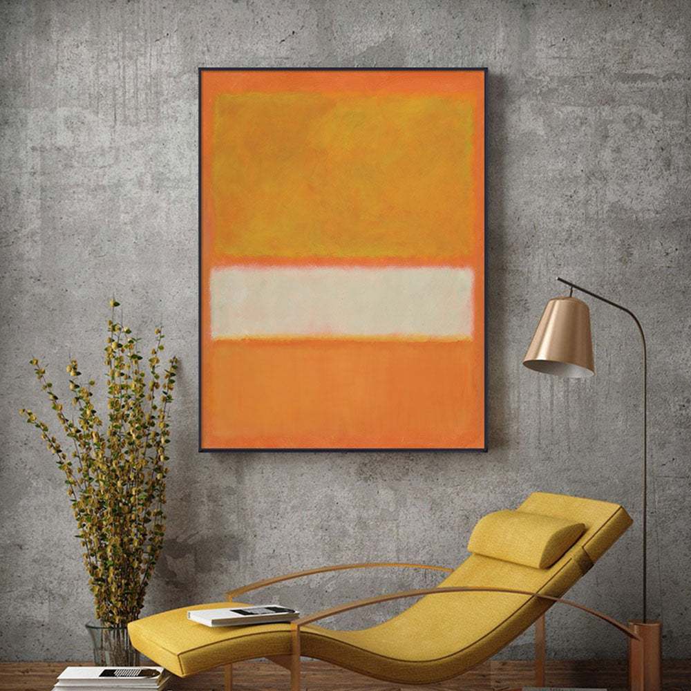50cmx70cm Yellow By Mark Rothko Black Frame Canvas Wall Art-Home & Garden > Wall Art-PEROZ Accessories