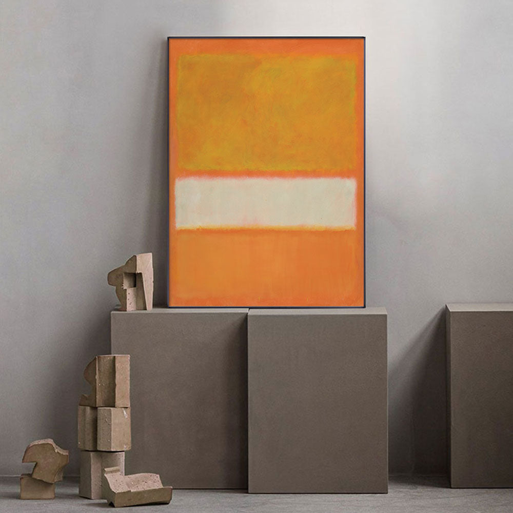 50cmx70cm Yellow By Mark Rothko Black Frame Canvas Wall Art-Home & Garden > Wall Art-PEROZ Accessories