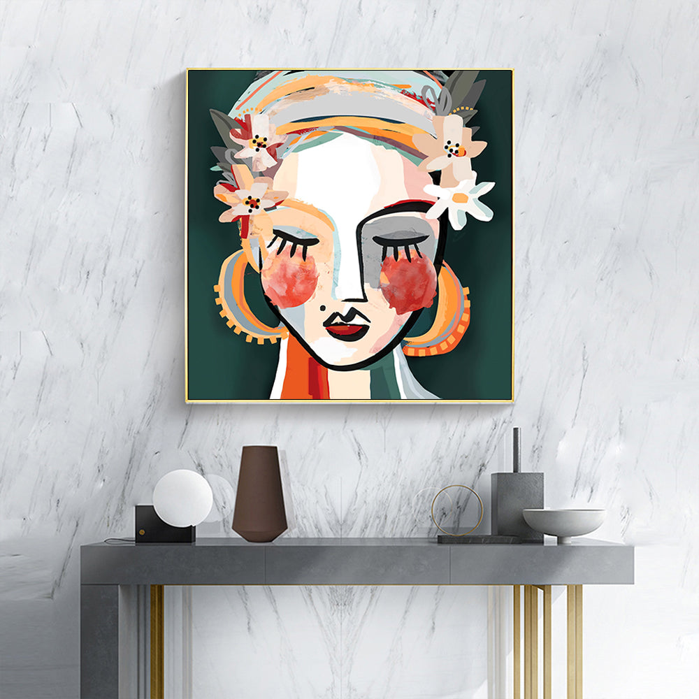 50cmx50cm Sophie II Gold Frame Canvas Wall Art-Home & Garden > Wall Art-PEROZ Accessories