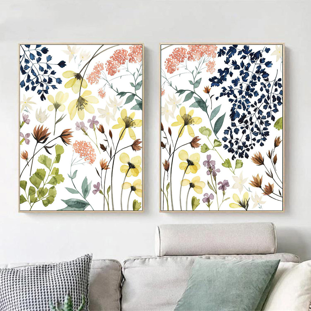 70cmx100cm Flower Composition 2 Sets Gold Frame Canvas Wall Art-Home & Garden > Wall Art-PEROZ Accessories
