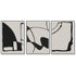 60cmx90cm Black Beige 3 Sets Black Frame Canvas Wall Art-Home & Garden > Wall Art-PEROZ Accessories