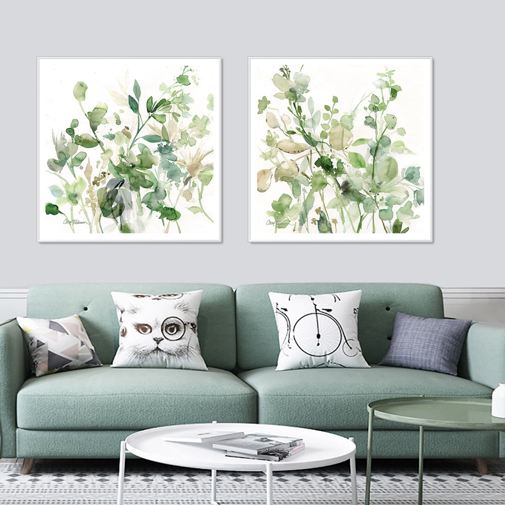 60cmx60cm Sage Garden By Carol Robinson 2 Sets White Frame Canvas Wall Art-Home & Garden > Wall Art-PEROZ Accessories
