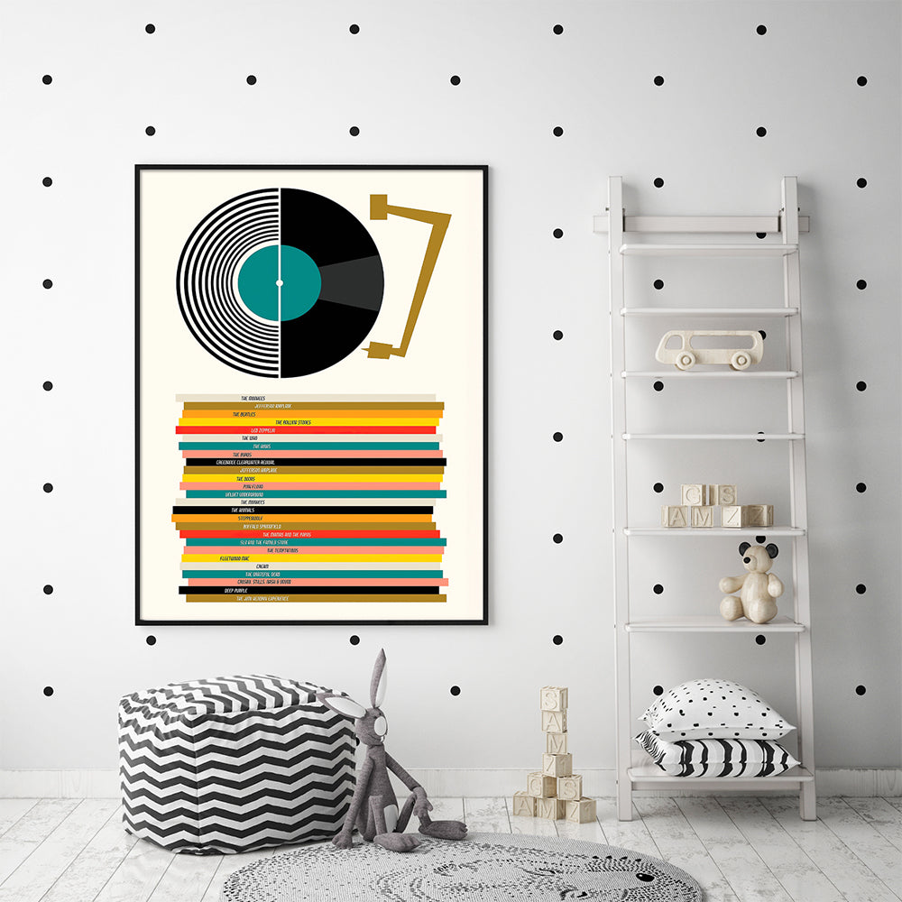 50cmx70cm Music Black Frame Canvas Wall Art-Home & Garden > Wall Art-PEROZ Accessories