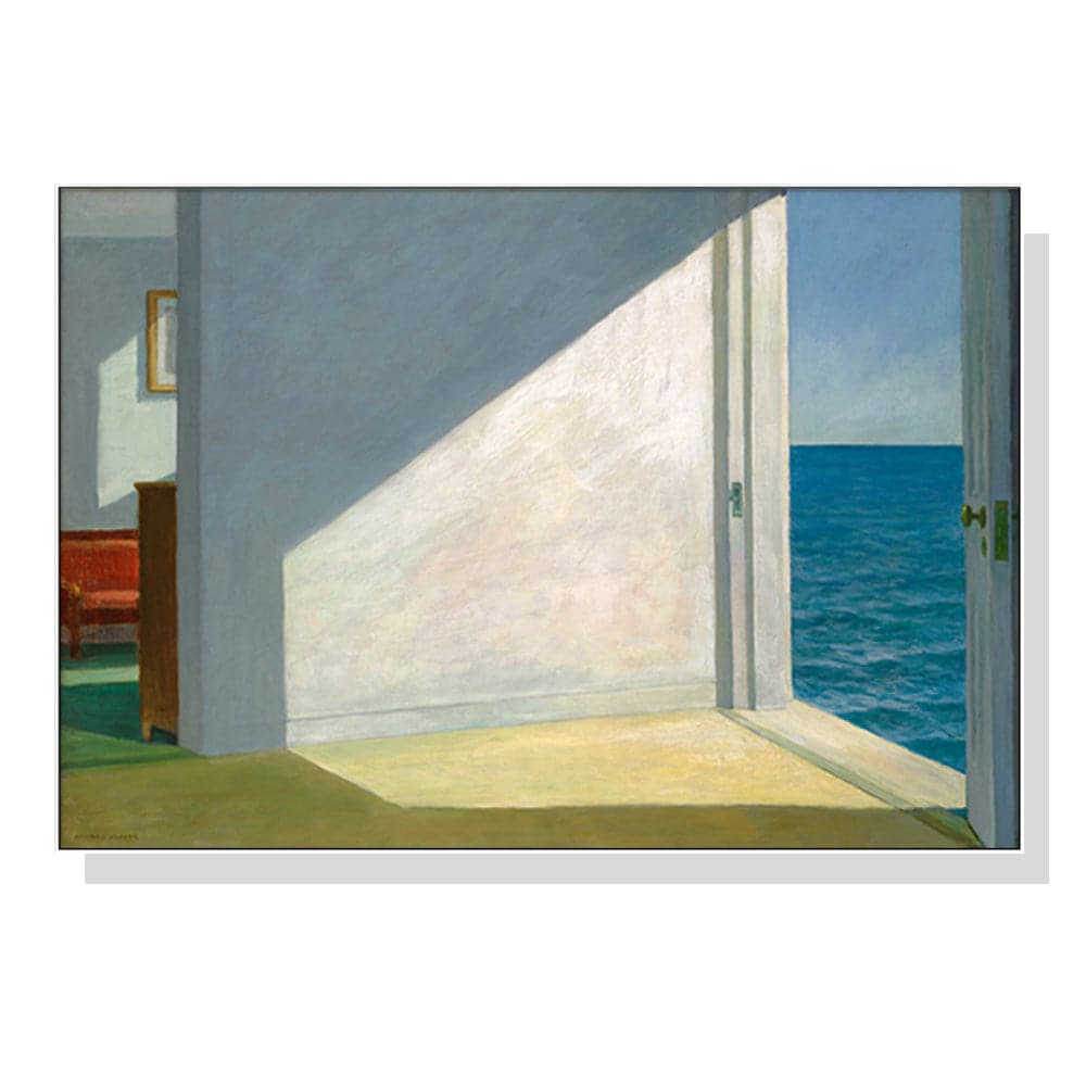 50cmx70cm Room By The Sea By Edward Hopper White Frame Canvas Wall Art-Home & Garden > Wall Art-PEROZ Accessories