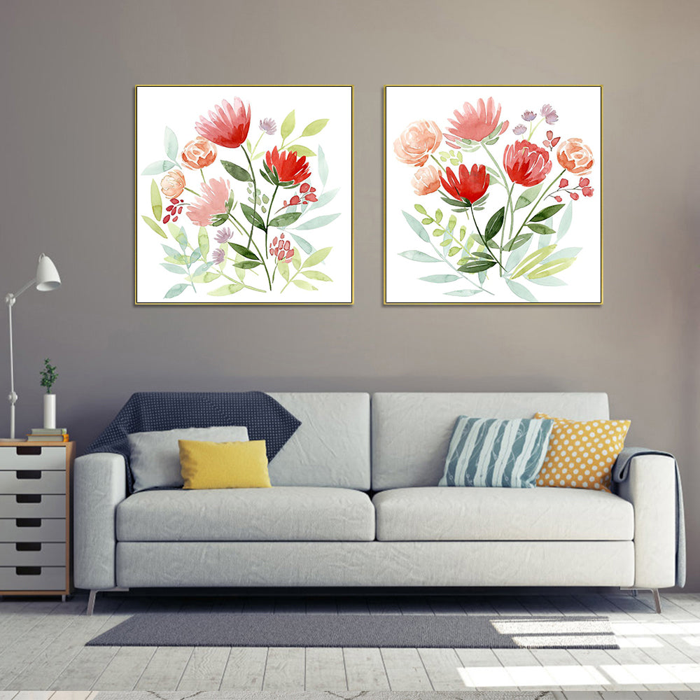 70cmx70cmFlorals 2 Sets Gold Frame Canvas Wall Art-Home & Garden > Wall Art-PEROZ Accessories