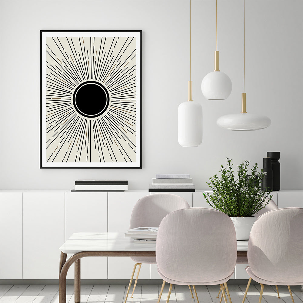 80cmx120cm Sun Rise Art Black Frame Canvas Wall Art-Home & Garden > Wall Art-PEROZ Accessories