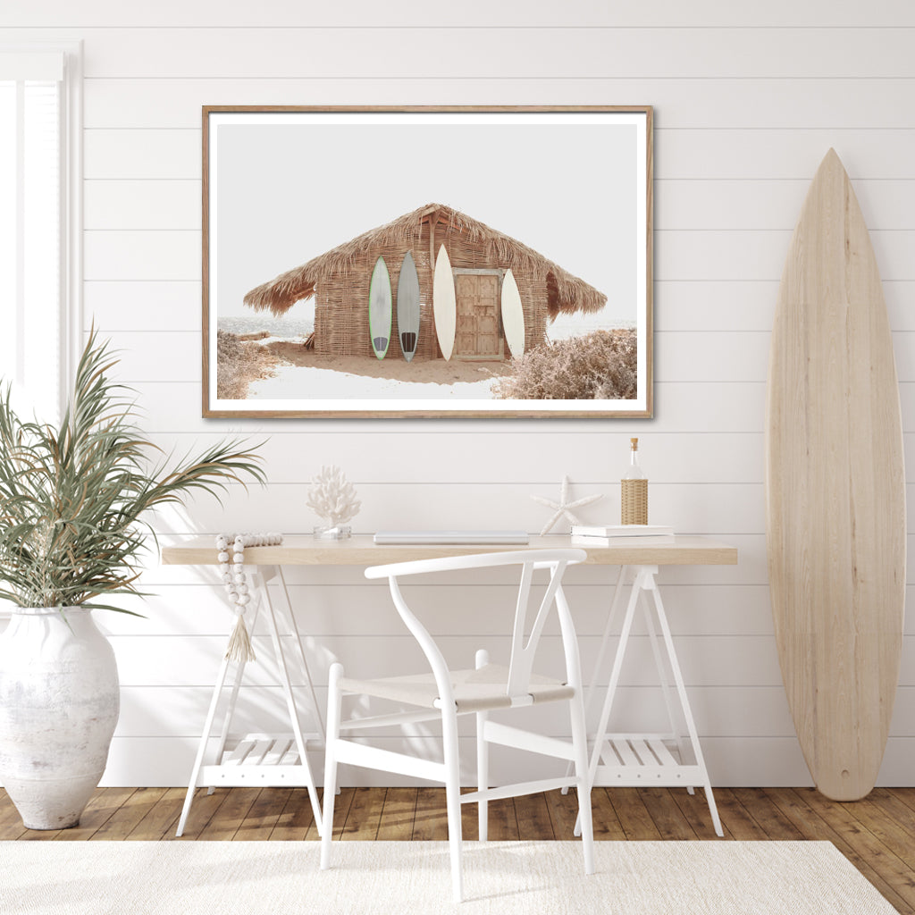80cmx120cm Surf Cabin Wood Frame Canvas Wall Art-Home & Garden > Wall Art-PEROZ Accessories