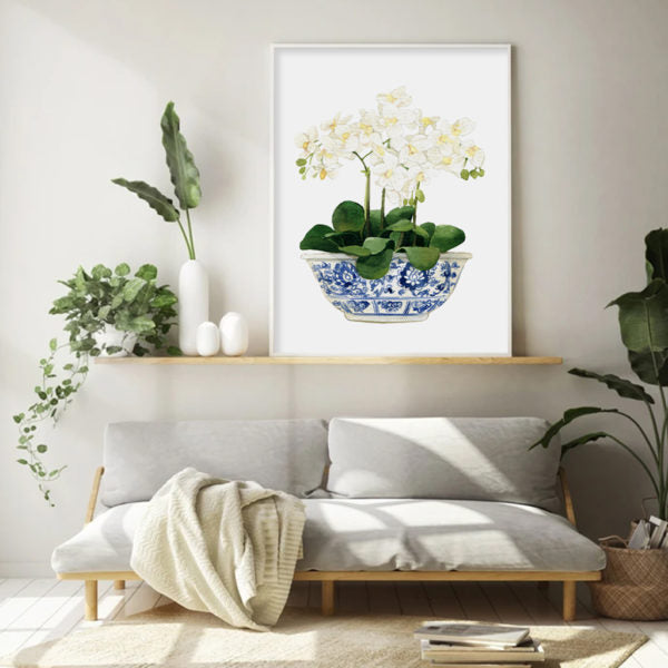 50cmx70cm Elegant Flower 2 Sets White Frame Canvas Wall Art-Home & Garden > Wall Art-PEROZ Accessories