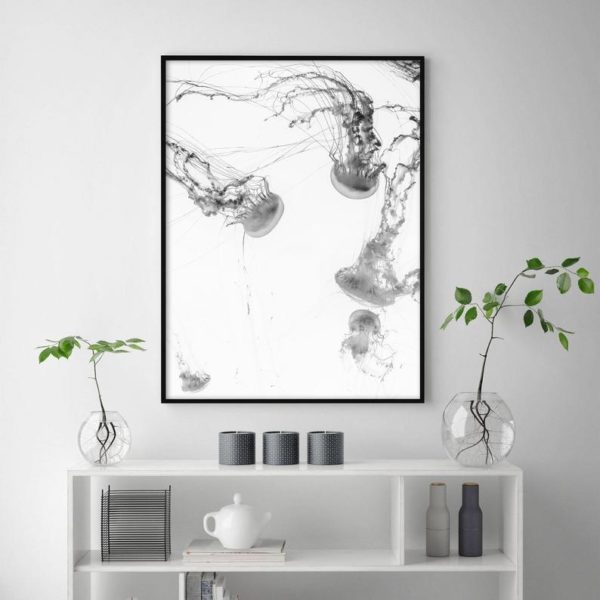 60cmx90cm Jellyfish Black Frame Canvas Wall Art-Home & Garden > Wall Art-PEROZ Accessories