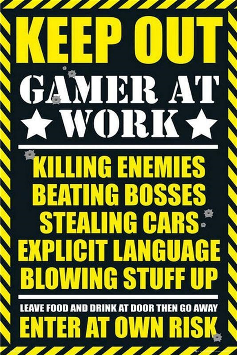 Gamer At Work Keep Out-Home & Garden > Wall Art-PEROZ Accessories