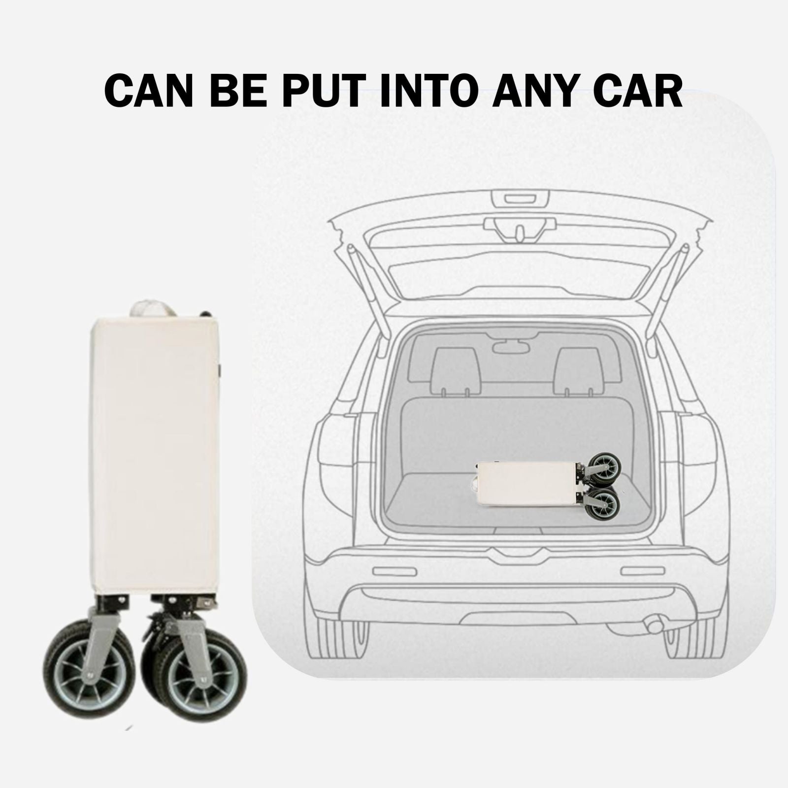 Folding Cart Small Khaki-Outdoor > Picnic-PEROZ Accessories