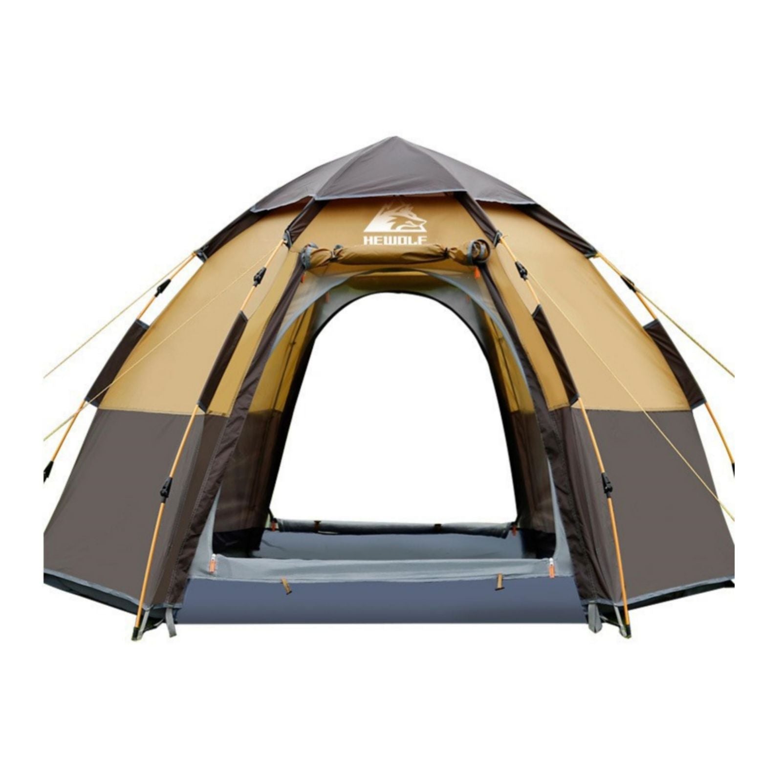 Waterproof Instant Camping Tent 4/5/6 Person Easy Quick Setup Dome Hexagonal Family Tents For Camping, Double Layer Flysheet Can Be Used As Beach Shelter-Outdoor > Camping-PEROZ Accessories