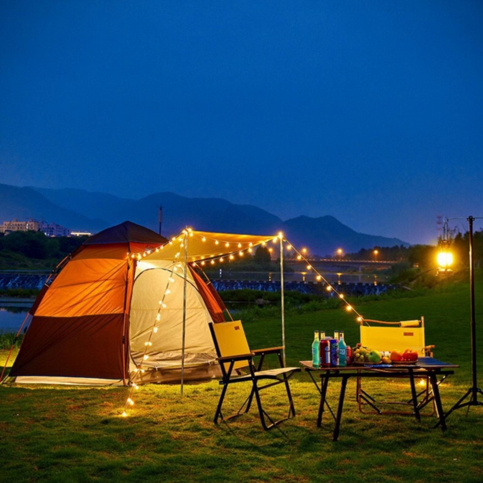 Waterproof Instant Camping Tent 4/5/6 Person Easy Quick Setup Dome Hexagonal Family Tents For Camping, Double Layer Flysheet Can Be Used As Beach Shelter-Outdoor > Camping-PEROZ Accessories