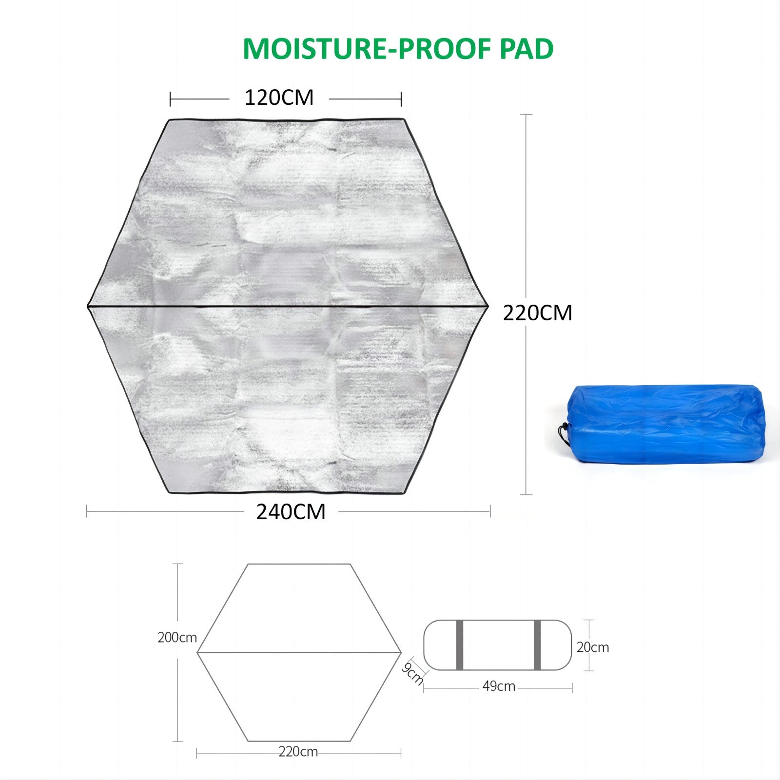 Waterproof Instant Camping Tent 4/5/6 Person Easy Quick Setup Dome Hexagonal Family Tents For Camping, Double Layer Flysheet Can Be Used As Beach Shelter-Outdoor > Camping-PEROZ Accessories