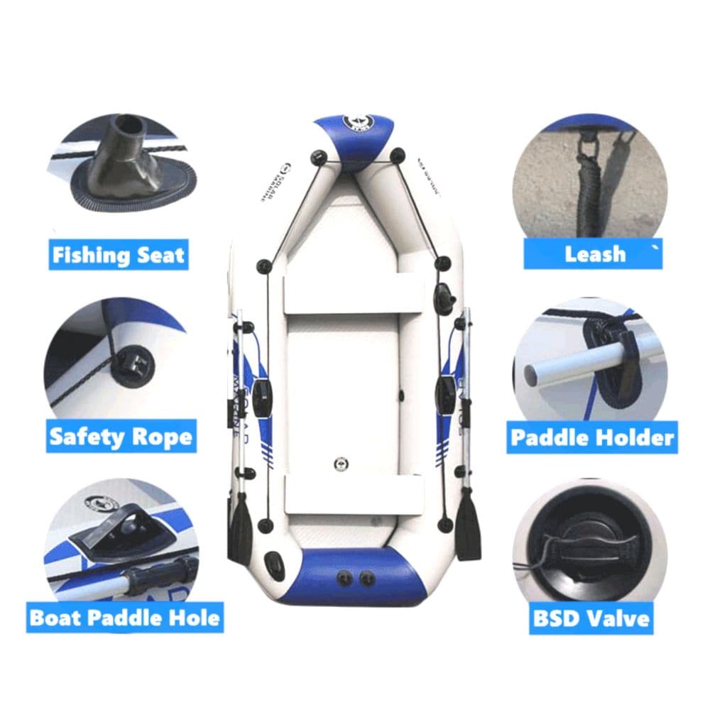 2.3M Inflatable Boat Laminated Wear Resistant Fishing Boat-Outdoor > Boating-PEROZ Accessories