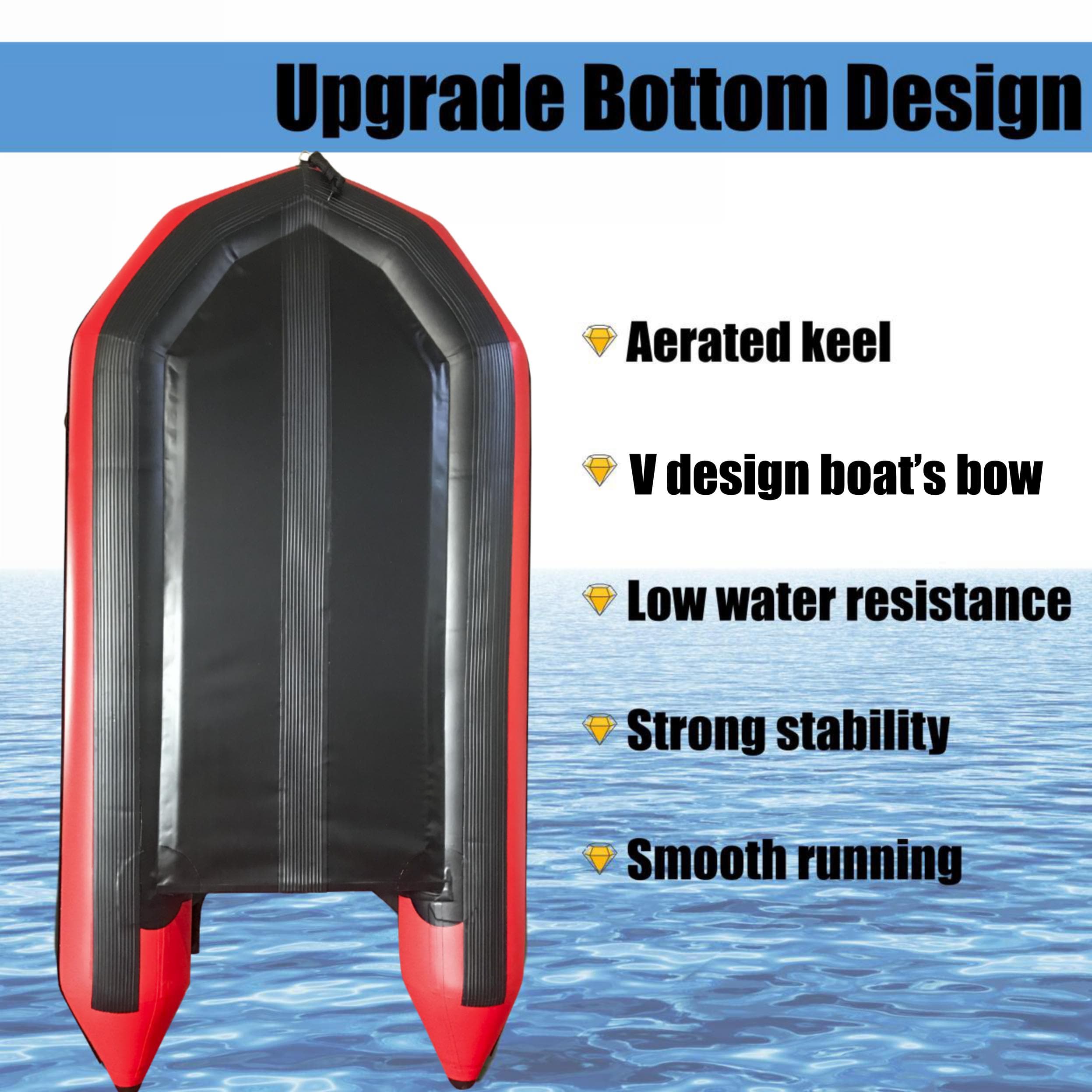 3m Inflatable Dinghy Boat Tender Pontoon Rescue- Red-Outdoor > Boating-PEROZ Accessories