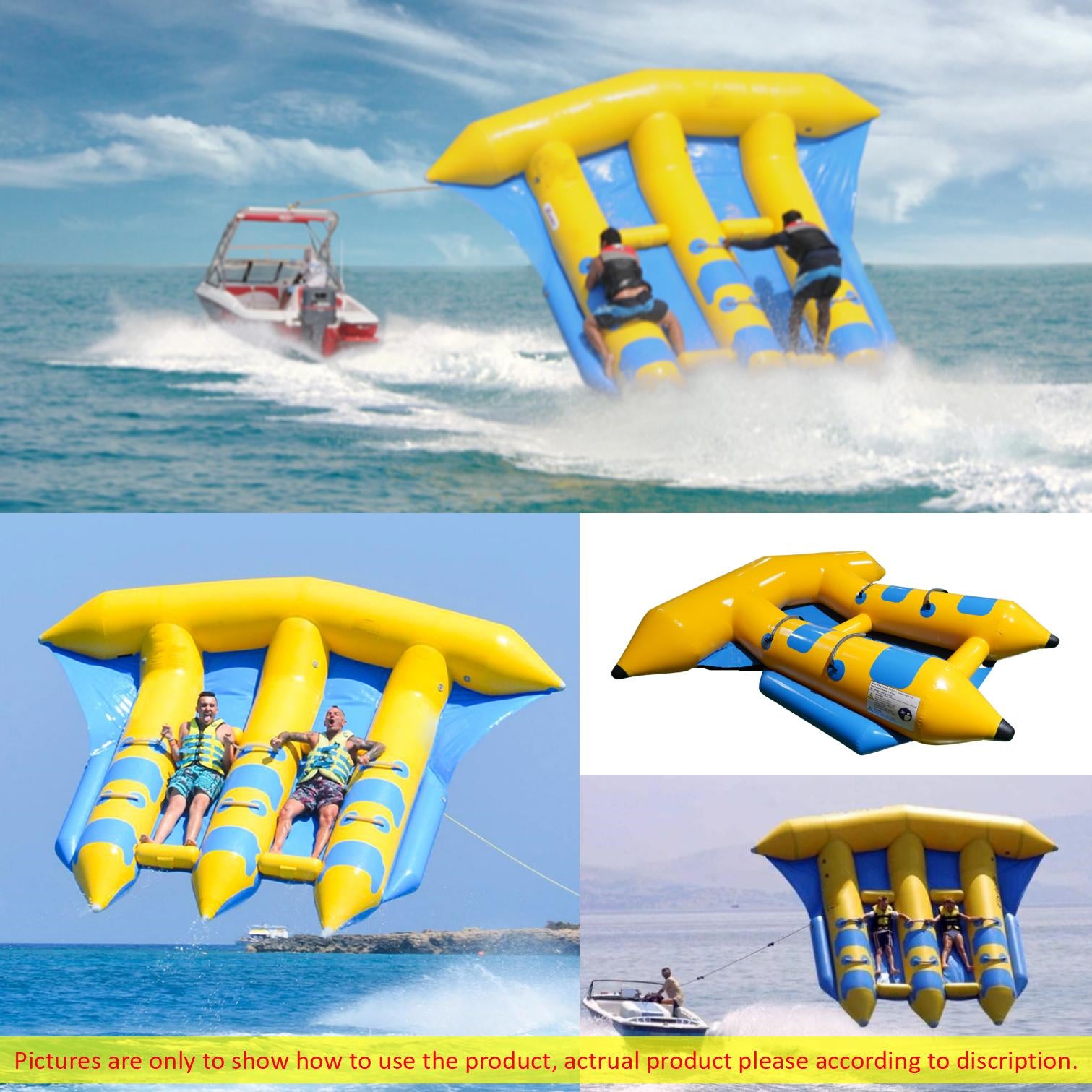 Inflatable 4 Person/Seat Towable Boat Flying Fish Blower-Outdoor > Boating-PEROZ Accessories
