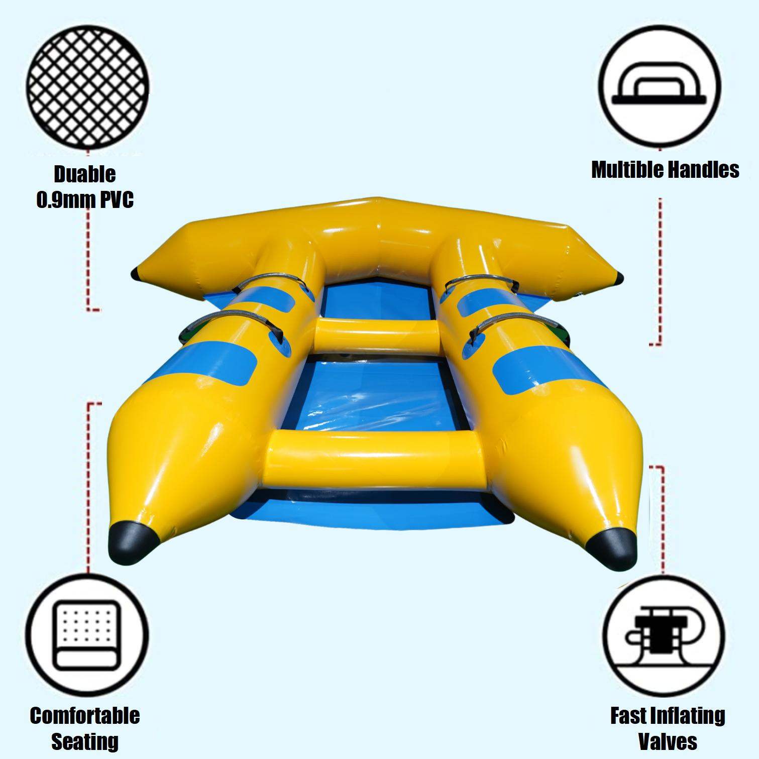 Inflatable 4 Person/Seat Towable Boat Flying Fish Blower-Outdoor > Boating-PEROZ Accessories