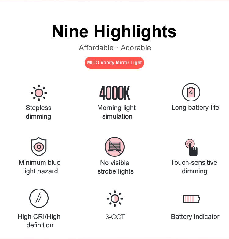 Beauty Makeup Light White-Appliances > Appliances Others-PEROZ Accessories