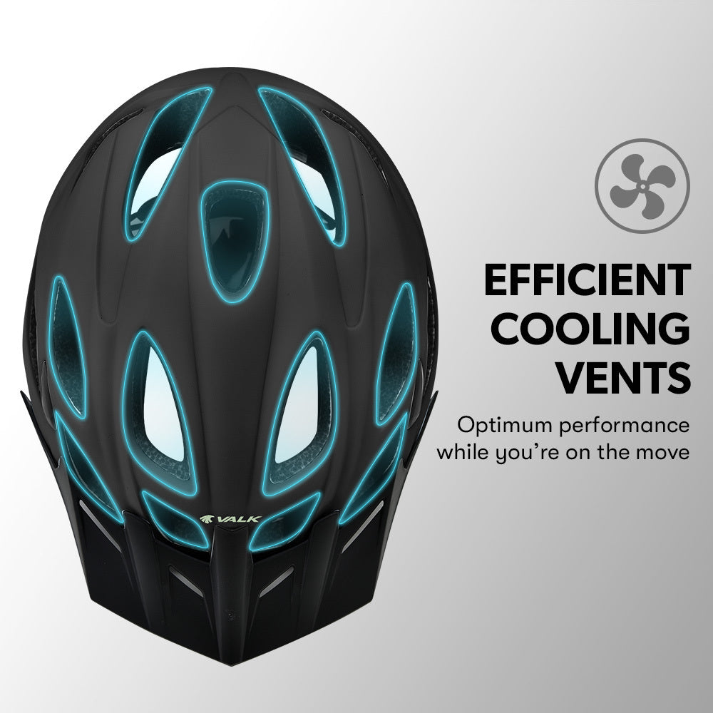 VALK Mountain Bike Helmet Medium 56-58cm MTB Bicycle Cycling Safety Accessories-Sports & Fitness > Bikes & Accessories-PEROZ Accessories
