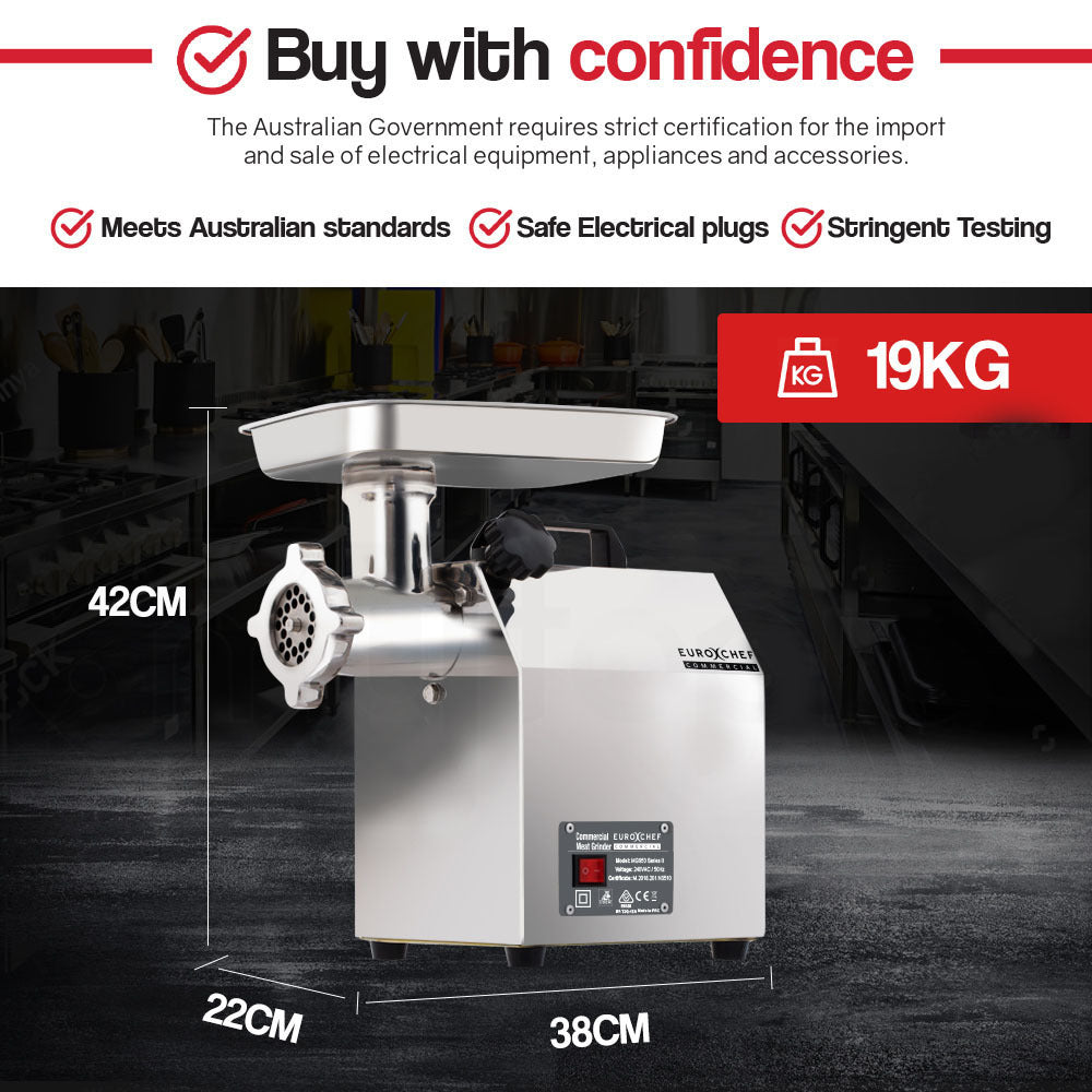 EUROCHEF Meat Grinder Mincer Food Commercial Electric Machine Chopper Shredder-Appliances > Kitchen Appliances-PEROZ Accessories
