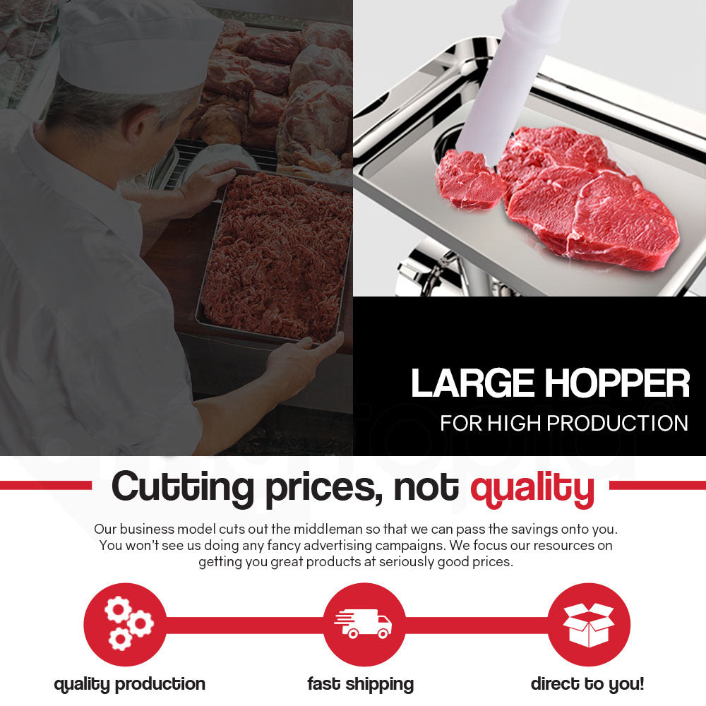 EUROCHEF Meat Grinder Mincer Food Commercial Electric Machine Chopper Shredder-Appliances > Kitchen Appliances-PEROZ Accessories