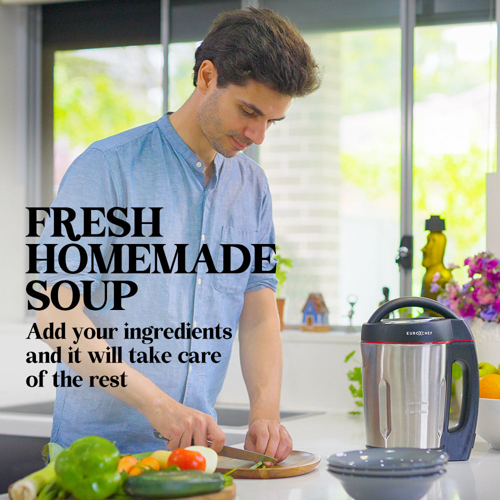 EUROCHEF Soup Maker Blender Smoothie Compact Hot Cold Stainless Steel Mixer-Appliances > Kitchen Appliances-PEROZ Accessories
