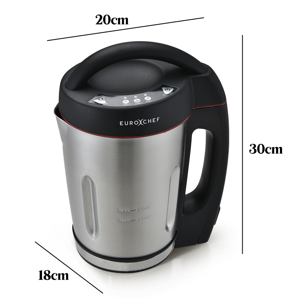 EUROCHEF Soup Maker Blender Smoothie Compact Hot Cold Stainless Steel Mixer-Appliances > Kitchen Appliances-PEROZ Accessories