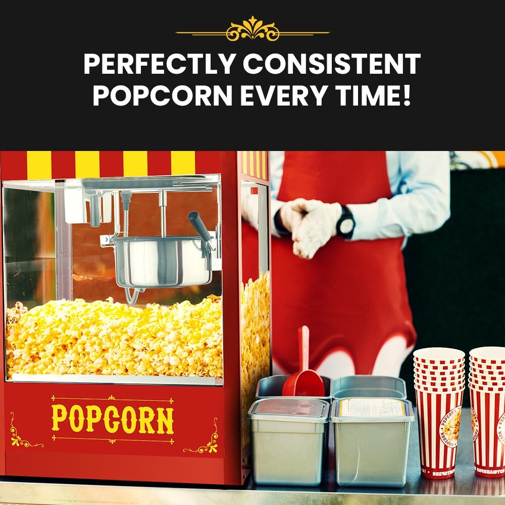 EUROCHEF Commercial Electric Popcorn Maker Machine Pop Corn Popper Cooker-Appliances > Kitchen Appliances-PEROZ Accessories