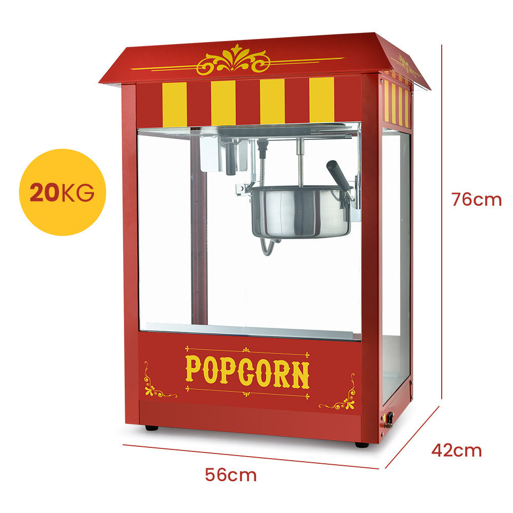 EUROCHEF Commercial Electric Popcorn Maker Machine Pop Corn Popper Cooker-Appliances > Kitchen Appliances-PEROZ Accessories