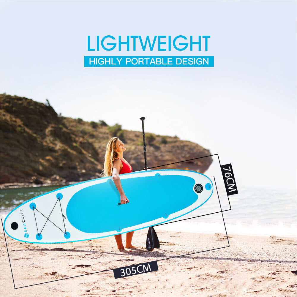 SEACLIFF 10ft Stand Up Paddle Board SUP Paddleboard Inflatable Standing 305cm-Outdoor > Boating-PEROZ Accessories