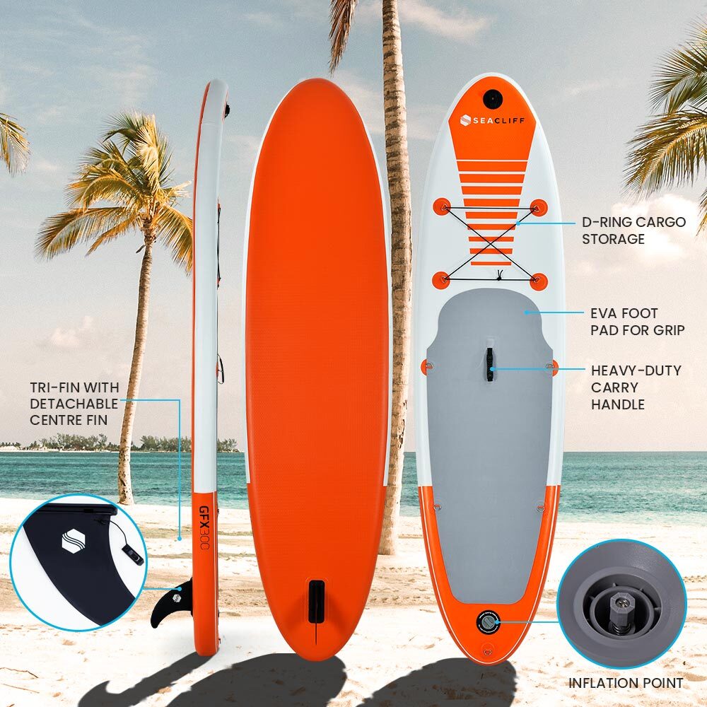 SEACLIFF 10ft Stand Up Paddle Board SUP Paddleboard Inflatable Standing 300cm-Outdoor > Boating-PEROZ Accessories