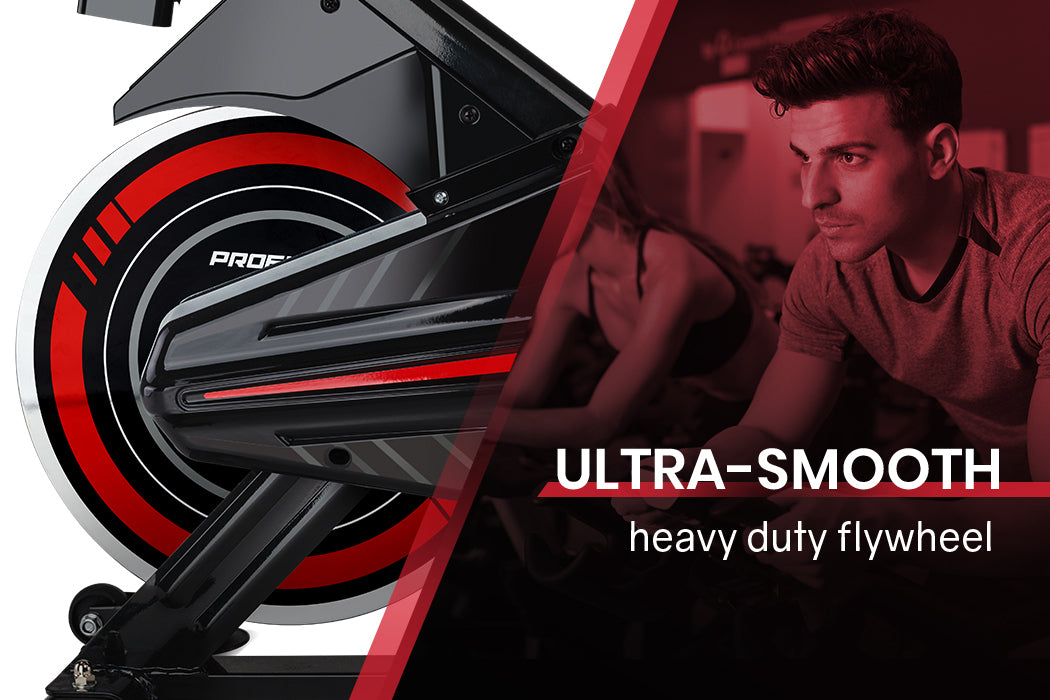 PROFLEX Spin Bike Flywheel Commercial Gym Exercise Home Fitness Red-Sports & Fitness > Fitness Accessories-PEROZ Accessories