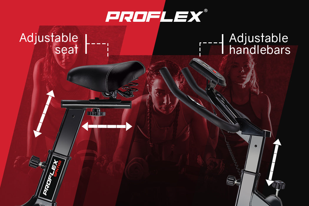 PROFLEX Spin Bike Flywheel Commercial Gym Exercise Home Fitness Red-Sports & Fitness > Fitness Accessories-PEROZ Accessories