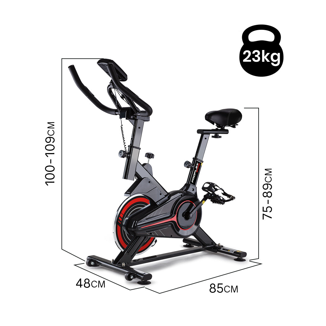 PROFLEX Spin Bike Flywheel Commercial Gym Exercise Home Fitness Red-Sports & Fitness > Fitness Accessories-PEROZ Accessories