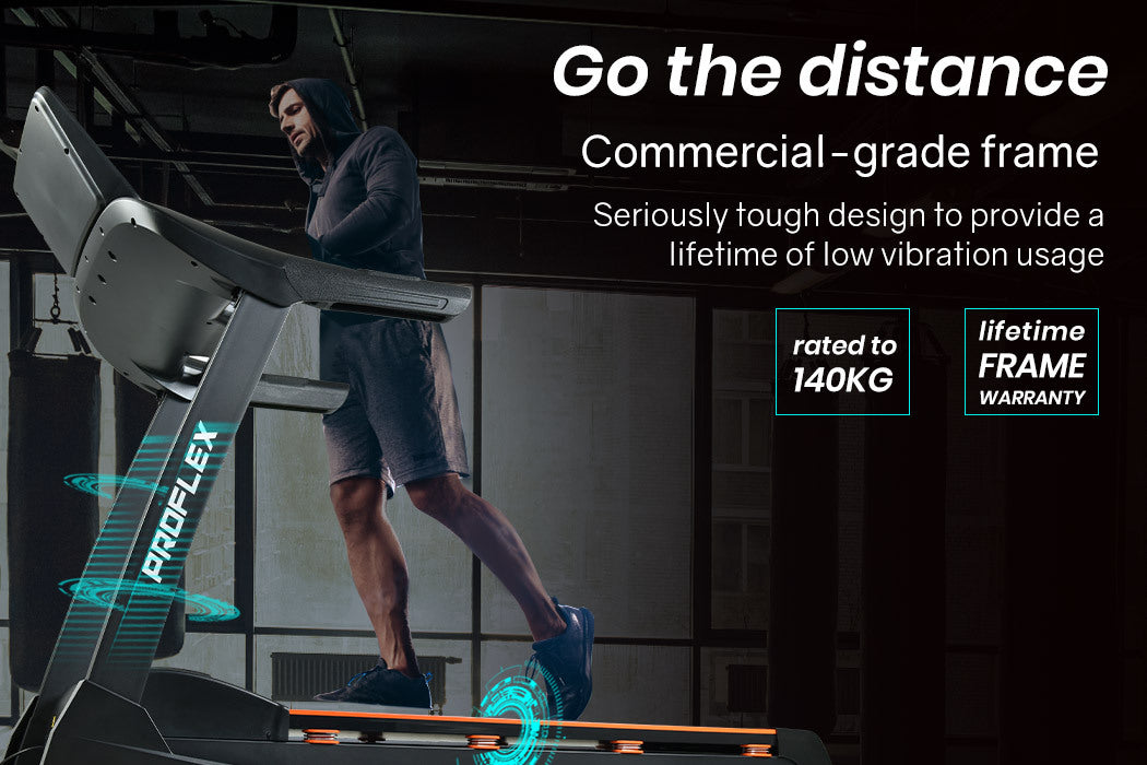 PROFLEX Electric Treadmill Auto Incline Foldable Run Machine 480MM Belt Home Gym Fitness Large-Sports & Fitness > Fitness Accessories-PEROZ Accessories