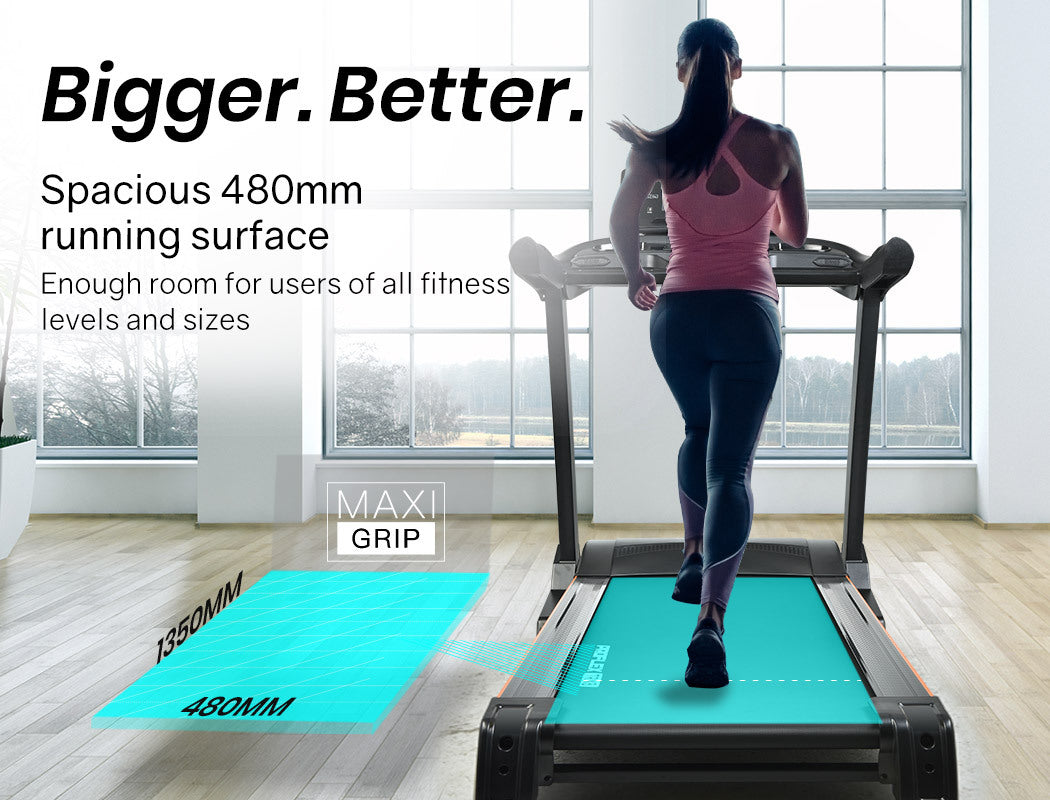 PROFLEX Electric Treadmill Auto Incline Foldable Run Machine 480MM Belt Home Gym Fitness Large-Sports & Fitness > Fitness Accessories-PEROZ Accessories