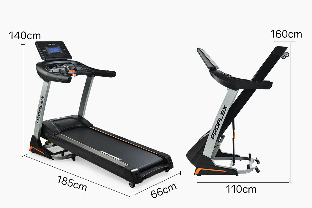 PROFLEX Electric Treadmill Auto Incline Foldable Exercise Run Machine Fitness Gym 4HP 480mm Belt-Sports & Fitness > Fitness Accessories-PEROZ Accessories
